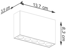 Stropné LED svietidlo Sole, 5x LED 11w, 4000k, b