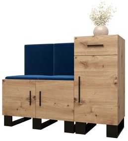 Predsieňová zostava Amanda 18 (dub artisan + modrá). Akcia -45%. Vlastná spoľahlivá doprava až k Vám domov. 1086015