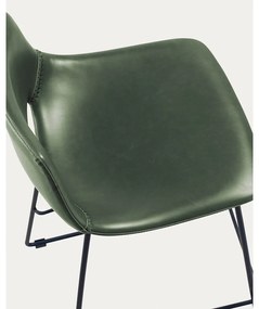 Kaki barová stolička z imitácie kože (výška sedadla 76 cm) Zahara – Kave Home