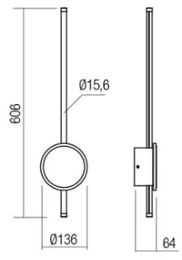 Redo 01-2700 - LED Nástenné svietidlo DIAZ LED/18W/230V CRI 90 zlatá
