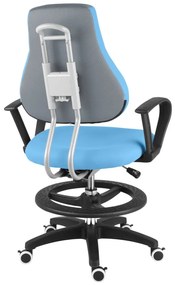 Detská rastúca stolička Neoseat KINDER — látka, siva / svetlo modrá