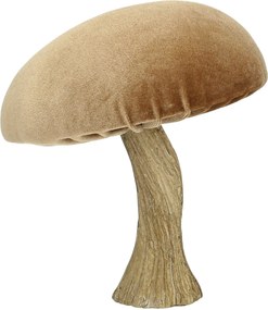 Dekorácia Velvet Mushroom 17 cm caramel