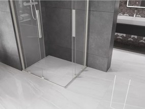Mexen Velar Duo, sprchový kút s posuvnými dverami 100 x 90 cm, 8mm číre sklo, brúsená oceľ, 871-100-090-02-97