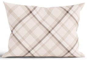 Bavlnená obliečka na vankúš Renforcé 50 × 70 cm - Káro krémové