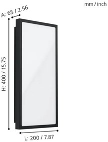 Eglo 99533 - LED Vonkajšie nástenné svietidlo CASAZZA LED/16W/230V IP44