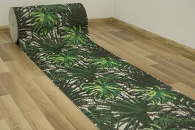 Kúpelňová penová rohož Softy-tex Monstera zelená / čierna
