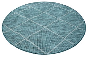 Dekorstudio Šnúrkový okrúhly koberec PALM 3075 - tyrkysový Priemer koberca: 120cm