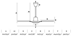 FARO 33111 - Stropný ventilátor MALVINAS pr. 140 cm