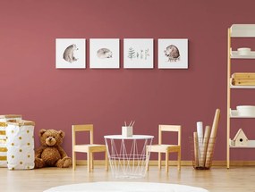Set obrazov lesné zvieratká v minimalistickom štýle Varianta: 4x 40x40