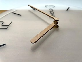 Dubové nástenné hodiny Geometric - mliečne sklo