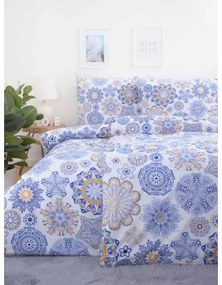 MKLozkoviny.sk Bavlnené obliečky na 2 postele – Ciara modré L02 140x200/70x90 cm