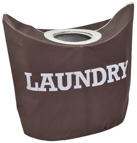 Hnědý textilní koš na prádlo LAUNDRY