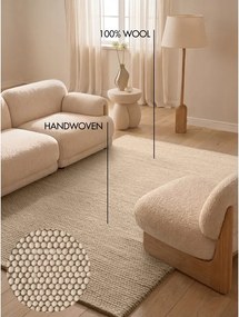Béžový ručne tkaný vlnený koberec 160x230 cm Richmond Diana – Ted Baker