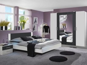 Zostava spálne Nora 180x200 cm, biela/grafitová