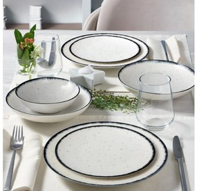 Jedálenská súprava 24 ks biela/čierna/porcelán
