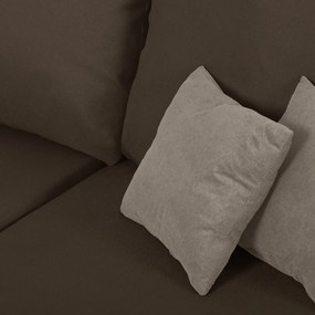 Rozkládací rohová sedací souprava TOMI Hnědá