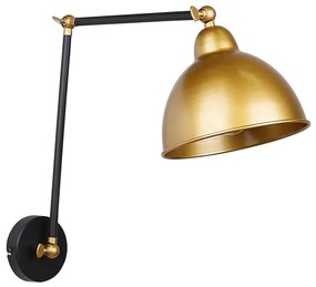 Nástenná lampička TRUCK 1xE27/40W/230V zlatá/čierna