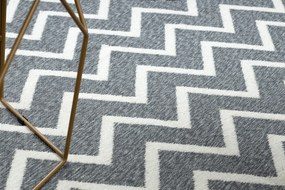 Obojstranný šnúrkový ekologický koberec TWIN 23002 Geometrický vzor, antracit - krémový