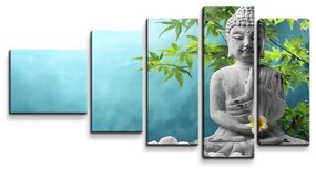 Sablio Obraz - 5-dílný Budha - 100x60 cm