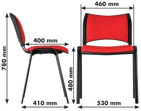 Konferenčná stolička SMART - čierne nohy, modrá