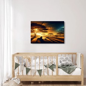 Obraz - Oddychujúce levy (90x60 cm)