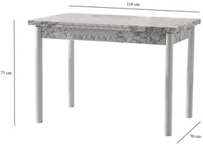 Jedálenský stôl Polo White Grey