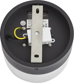 Dizajnové nástenné svietidlo čierne s opálovým sklom IP44 - Michele