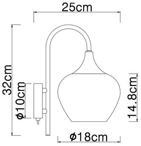 Globo 15548WG - Nástenná lampa MAXY 1xE27/40W/230V medená