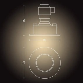 Philips - Sada 3× stmievateľných LED svietidiel do kúpeľne, 1× GU10/5W/230V, IP44 + diaľkové ovládanie