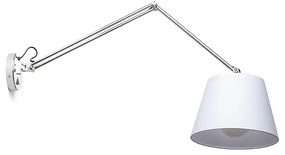 RENDL R12482 ASHLEY nástenná lampa, s ramenom biela chróm