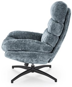 Křeslo s podnožkou Dario modré