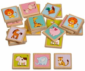 Lucy & Leo 133 zvierat - drevená detská pamäťová hra s 24 kartami