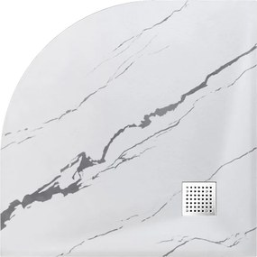 Besco Štvrťkruhová sprchová vanička z SMC kompozitu VEXO MARBLE HR 90x90 BESCO-Rozmery: 90x90
