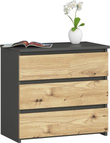 Komoda CL3 60 cm grafitově šedá/dub artisan