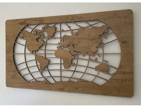 Li-Go 4868/DUB2 - LED Nástenná dekorácia LED/24W/230V 110x60 cm dub/mapa sveta