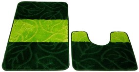 Sada kúpeľňových koberčekov MILANO fľaškovo zelená, lístie
