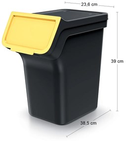 Odpadkový kôš na triedený odpad (4 ks) NPW20S4 20 l - čierna