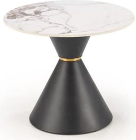 Konferenčný stolík Goretti S biela mramor/čierna
