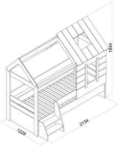 Domčeková posteľ 90x200 s úložným priestorom Boom - biela/šedá