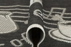 Protišmykový kuchynský koberec/ behúň Flex 951/80 Káva grafitový