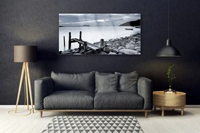 Obraz na akrylátovom skle Pláž kamene krajina 120x60 cm