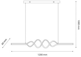 LED Luster na lanku ANCONA LED/36W/230V zlatá