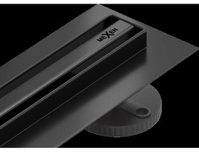Mexen Flat 360° Slim odtokový žľab otočný 130 cm, čierna - 1741130