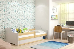 Detská posteľ so zábranou SOFIX 1 Farba: Biela + Borovica