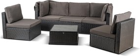 Vintino Záhradný set LEVANTE – čierna / hnedá
