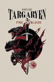 Umelecká tlač Hra o tróny - House Targaryen, (26.7 x 40 cm)