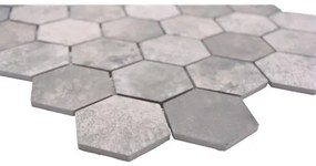 Keramická mozaika HX Curio ZDG šesťuholník 32,5x28,1 cm sivá