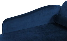 Zamatová leňoška pravostranná námornícka modrá LUIRO Beliani
