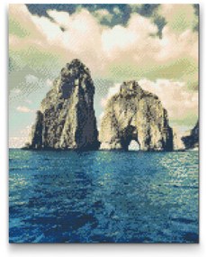 Gario Diamantové maľovanie Ostrov Capri, Taliansko Rozmery: 40 x 50 cm, Rámovanie: Iba zrolované plátno, Diamanty: Štvorcové