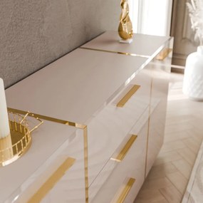KOMODA SANTINO KAŠMÍR LESK / ZLATÁ 158 cm
